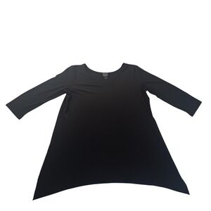 Clara Sun Woo V-Neck Tunic Top S USA Made Minimalist Contemporary Stretch